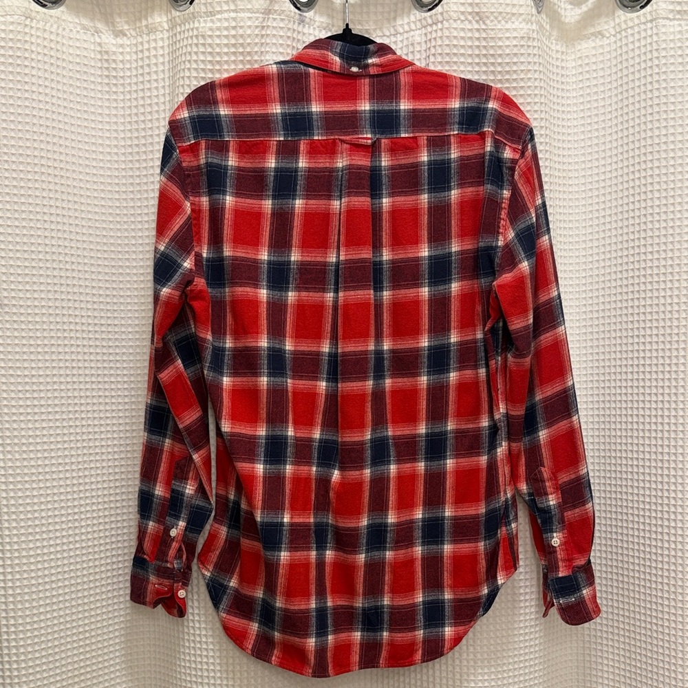 Gitman Bros - Red and Navy Plaid Button Down Shirt - M - Picture 6 of 9